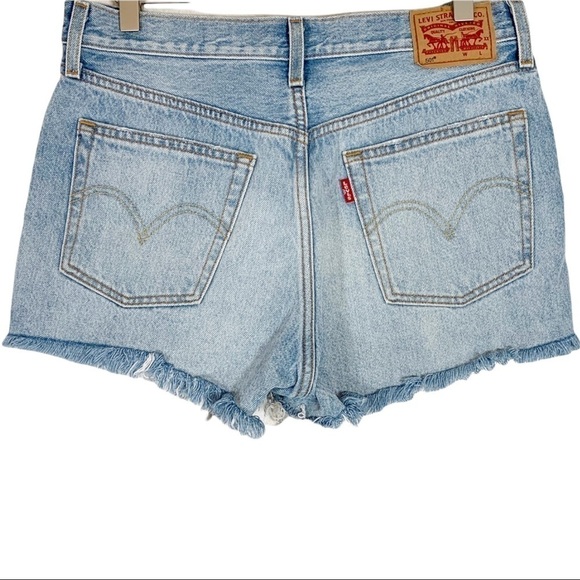 Levi's 501 High waist Denim Jean Shorts Size 29 - Picture 3 of 6